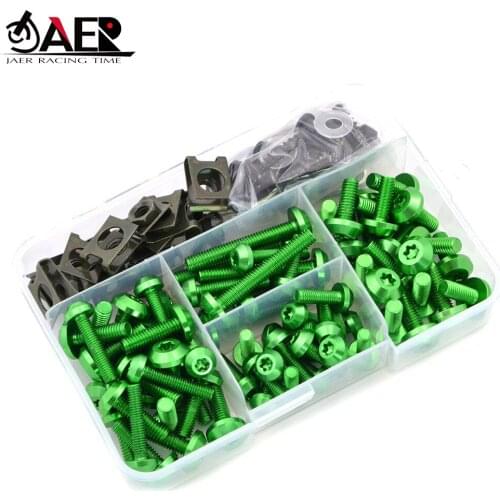 JAER Universal Motorcycle Windscreen Screw Fairing Bolt Nut Fastener for Kawasaki Z750 Z800 Z900 ZX6R ZX636R ZX9R ZX10R ZX12R
