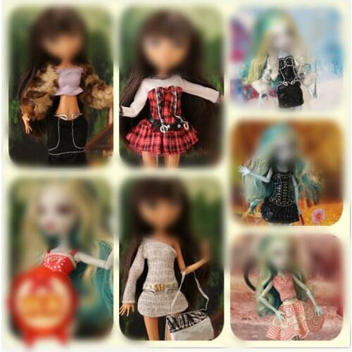 Quality Monstering High Doll Dressing Soft Casual Wear Handmade Clothes Outfit Doll Clothing Set Girl Playing House Toys