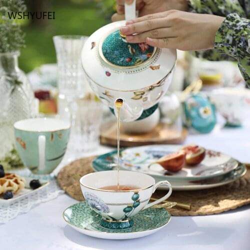 WSHYUFEI Coffee mug High-grade ceramics Afternoon tea cup and saucer set birthday present Suitable for family western restaurant