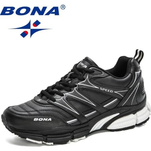 BONA 2021 New Designers Running Training Shoes Men Fashion Casual Walking Tennis Shoes Man Non-slip Sport Shoes Mansculino Comfy