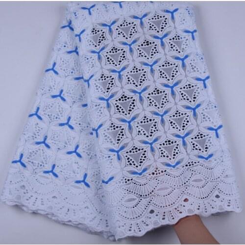 Best Quality African Dry Lace Fabrics High Quality Cotton Lace Fabric With Stones Swiss Voile Lace In Switzerland For Dress 1701