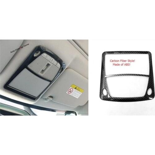 Yimaautotrims Front Roof Reading Lights Lamp Frame Cover Trim 1 Piece Fit For Nissan Maxima 2016 ABS Carbon Fiber Look
