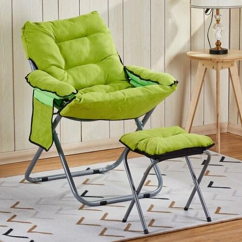 Lazy Chair Modern Minimalist Portable Bedroom Backrest Recliner Dormitory Single Folding Balcony Computer Couch with Footstool