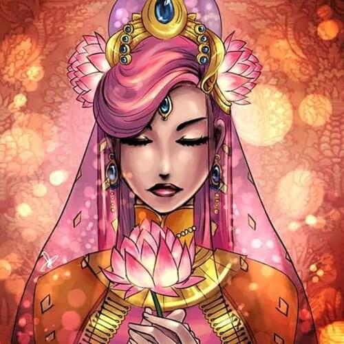 5d DIY Virgin Beauty Lotus Diamond Painting Full Drill Embroidery Cross Stitch Mosaic Craft Kit Home Decor Religion Gift