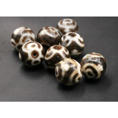 Treasure Magic Power Magic LKbrother Set of 8 Tibetan Old Agate Aquarius Treasure Bottle Rounded dZi Bead Totem FRAJK