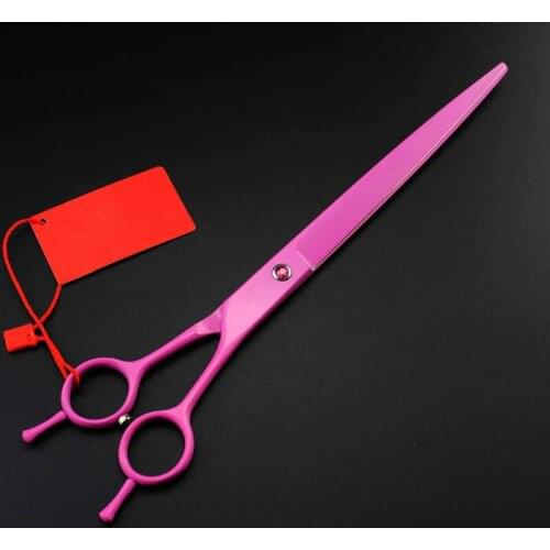 New Japan 440c 9 inch 24 cm pink dog hair clipper cat cutting barber pet hair scissors dog grooming shears hairdressing scissors