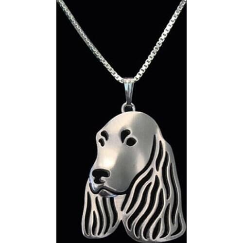 New Unique Romantic Gold Silver Color Field Spaniel Pendant Necklace Hunger Games Necklace Women Best Friend Choker