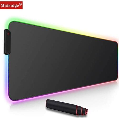 Personalized Pure Black Mouse Pad Gamer Table Mat Large RGB LED L XL XXL Computer Gaming Peripherals Child and Adult Mouse Pad