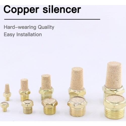 Pneumatic component solenoid valve muffler flat head BMSL copper muffler long head BSL-01/02/03/04/06 points