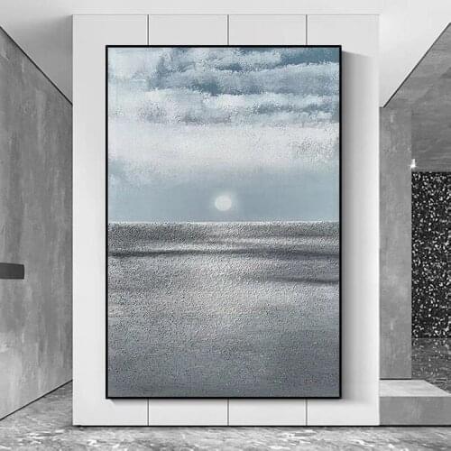 Beautiful Sunset Poster By The Sea Modern Oil Painting Canvas Decorative Abstract Art Office Home Decoration No Frame