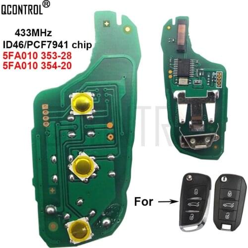 QCONTROL Car Remote Key Electronic Circuit Board for Peugeot 208 2008 301 308 508 Car Door Lock with ID 46 Chip