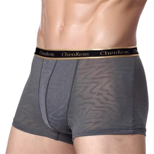 Sexy ice Silk Underwear Men Jacquard Boxer shorts Homme Male Comfortable Underpants Mens Boxers Breathable Panties L-3XL