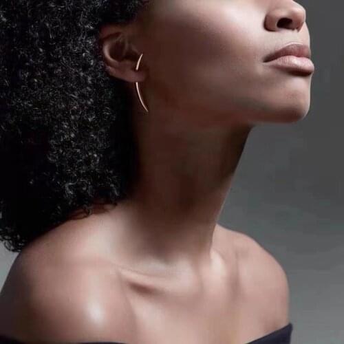 FFLACELL 2020 New Trend Personality Hip hop Punk Curve Horn Modeling Stud EarringS for Women Girls Party Wedding Jewelry