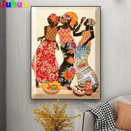 Modern Abstract Black African 5D Diamond Painting,full,square,round diamond embroidery mosaic Puzzle diamond diy,home Decoration