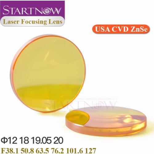 Startnow CO2 Laser Focusing Lens USA CVD ZnSe Dia 12 18 19.05mm 20 FL 38.1 50.8 63.5 76.2 101.6 For Laser Cutting Machine Parts