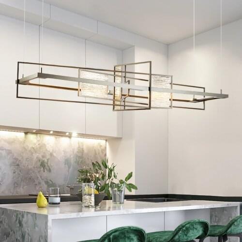 Nordic style light luxury chandelier living room lamp creative dining room lamp personality bar table lamp rectangle