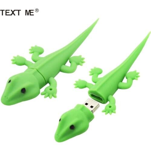 TEXT ME cartoon green lizard model usb2.0 4GB 8GB 16GB 32GB 64GB pen drive USB Flash Drive creative gifty Stick Pendrive