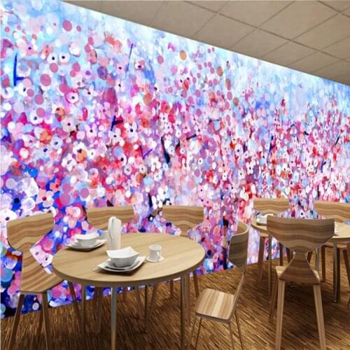 High Quality Wallpapers Hand Painted Watercolor Flower Wall Decor Red Pattern Wallpaper Modern Sitting Room Floral Wall Mural