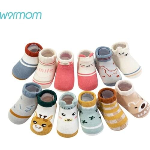 Warmom 3pairs Baby Girl Boy Socks Newborn Bebe Cheap Stuff Floor Anti Slip Sox Kids Infant Accessories Baby Floor Socks