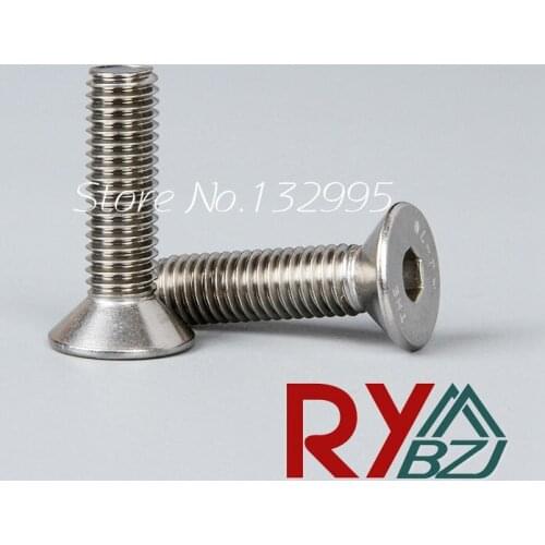 2#-56,4#-40,6#-32,8#-32,10#-24,10#-32,1/4-20*L Stainless Steel A2 Hex socket flat head cap screw ANSIB18.6.3F DIN7991
