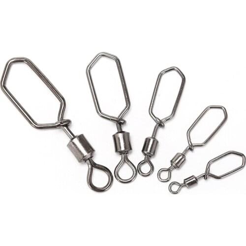 20pcs/Lot Swing Square Snap Rolling Swivels Fishing Hook Lure Connector Fishing Swivel Pesca Fishing Accessories