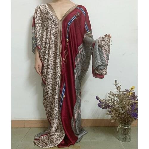 2020 Sexy V-neck Holiday Batwing Sleeve Maxi Robe Oversize Kaftan Dashiki African style Muslim Abaya Long gowns African clothes