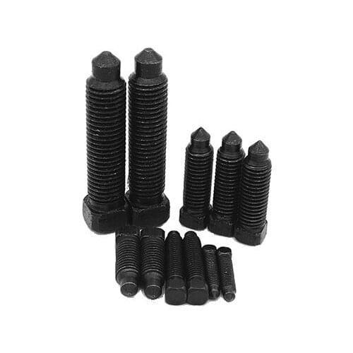 3pcs M12 sifang head screws cone end screw knife table bolts cylindrical tip headed bolt black color GB86 30mm-80mm lenght