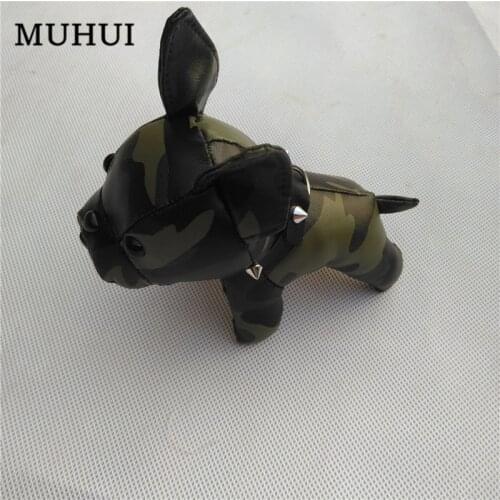 5 Colors Pu Leather Big Size Bulldog Keychain Key Ring Women Bag Jewelry Accessories Llavero B138