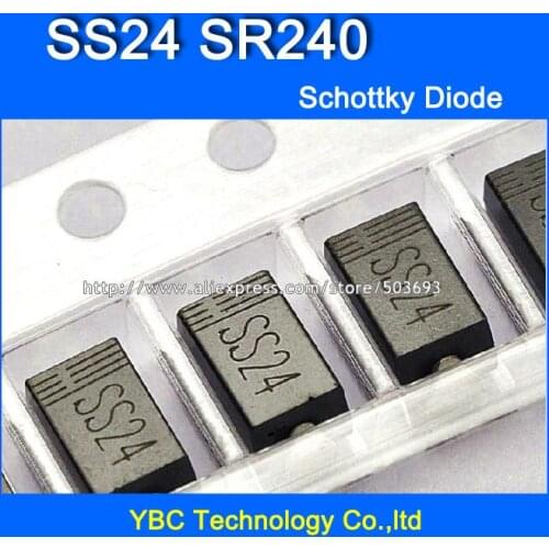 500pcs/lot SS24 SR240 2A/40V Schottky Diode