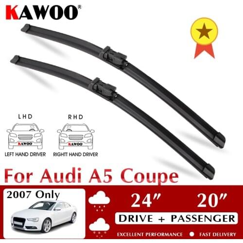 KAWOO Wiper Car Wiper Blades for Audi A5 Coupe 2007 Only Windshield Windscreen Window Wash 24"+20" LHD RHD Auto Accessories