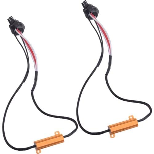 Beler Universal 2pcs/Set 6-Ohm 7441 7443 7444 T20 LED Hyper Flash Error Free Fix Decoder Wiring Harness for Turn Signal Light