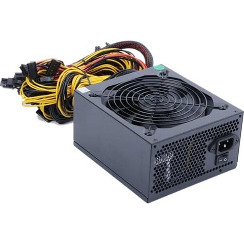 2400W PC Power Supply for Bitcoin Mining ATX ETH Mining Machine Support 8 Display Cards GPU 2600W Max for Bitcoin Miner