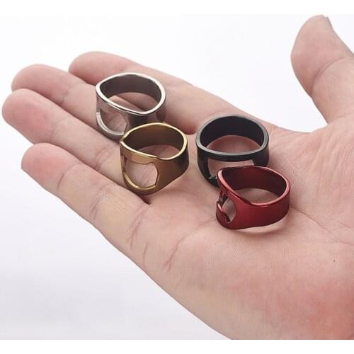 1 Piece 22mm Multi-function Stainless Steel Color Ring Shape Beer Bottle Opener Ring Kitchen Tools Gadgets