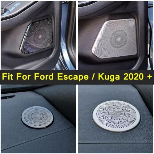 Stainless Steel Instrument Panel Speaker Decorative Ring 2Pcs Car Accessories Cover Trim Fit For Ford Escape / Kuga 2020 2021