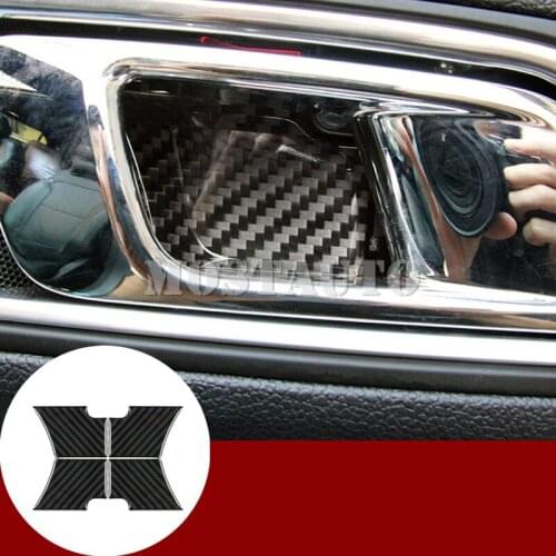 For Ford Explorer Carbon Fiber Car Door Handle Bowl Trim Cover 2013-2018 4pcs Car Accessories Interior Car Decor Car Trim