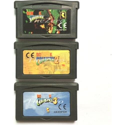EUR Version Video Game Cartridge Console Card DK Country Series 1 2 3 for 32 Bit Handheld Player