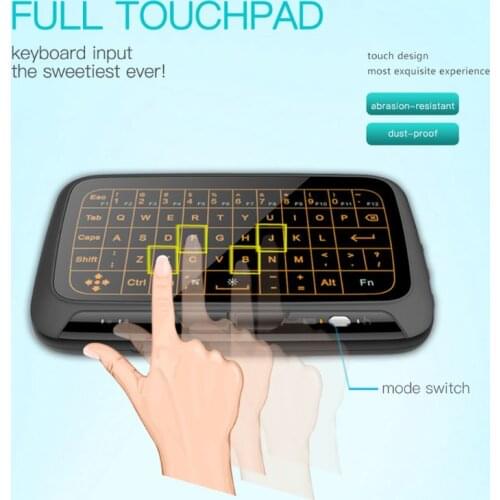 H18+ H18 Plus 2.4GHz Mini Wireless Keyboard With Full Touchpad Backlight Function Air Mouse Keyboards With Backlit for android