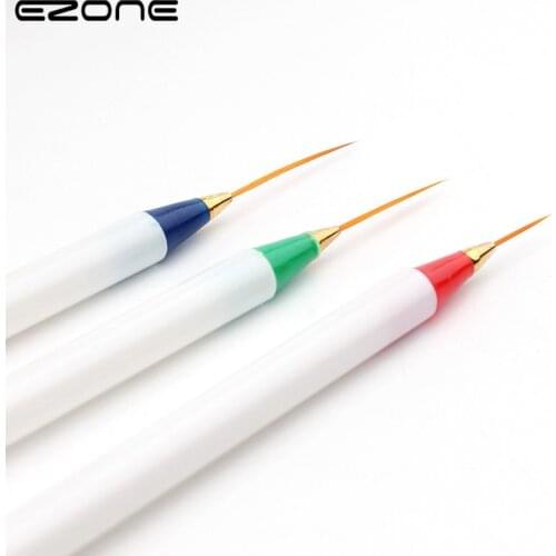 EZONE 3PCS Paint Brush Different Size Hook Line Pen For Watercolor Oil Acrylic Gouache Painting Nylon Hair Brush Art Tool Supply