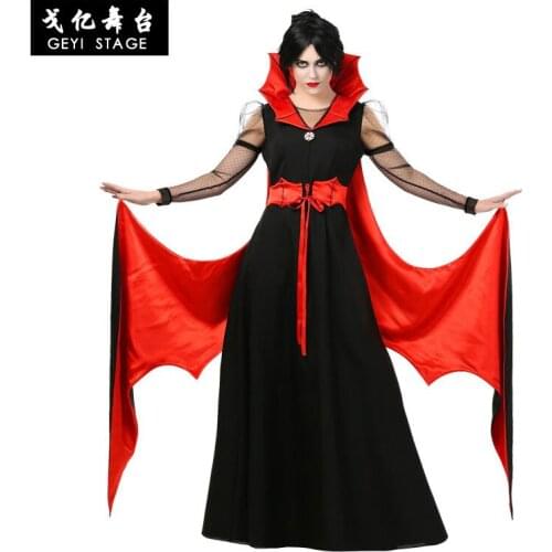 Halloween Costumes Fancy Dress Adult Gothic Vampire Dress Clothes Disguise Vampire Costume Women Cosplay Carnival Party