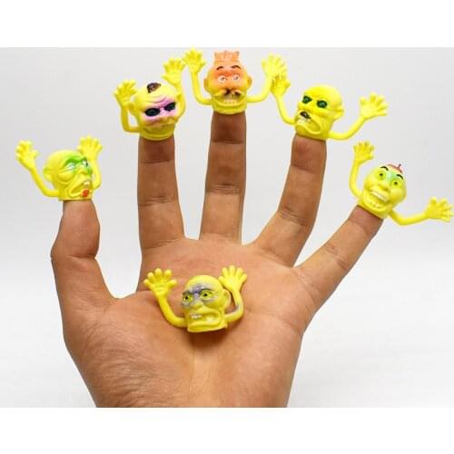 1Set New Kawaii Fright Dinosaur Skull Finger Puppets Assortment Differ Shapes Colors Loot Pinata Party Bag Fillers Favor Gifts