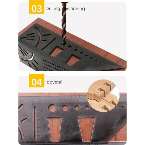 45+90 Degree Woodworking Ruler Metric Measuring Angle Ruler Protractor Gauge for Woodworking Scribe Measuring Measure Tool