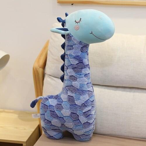 Blue deer plush toy cute girl holding sleeping pillow doll lazy doll super cute girl