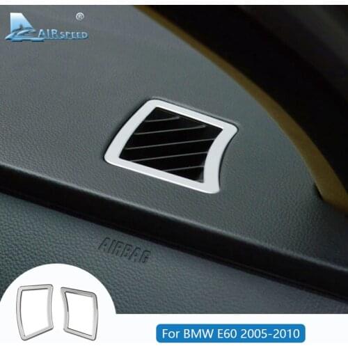 Airspeed LHD for BMW E60 Sticker for BMW E60 Accessories BMW E60 Interior Trim Car Air Conditioning Outlet Frame Stickers 05-10