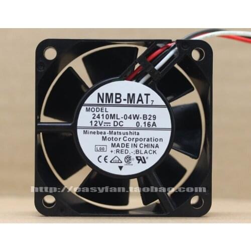 NMB-MAT 2410ML-04W-B29 L00 DC 12V 0.16A 60x60x25mm Server Cooling Fan