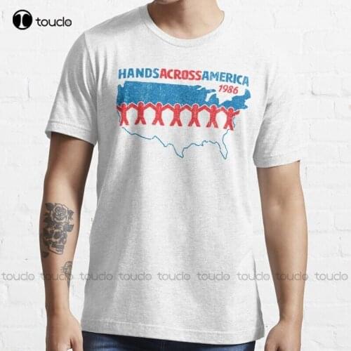 New Hands Across America 1986 - Us (Variant) T-Shirt Shirt Dress s-5xl green shirts for women Unisex