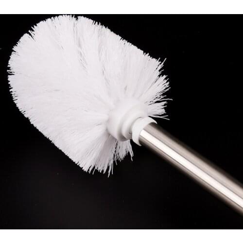 Durable WC Bathroom Toilet Brush with Stainless Steel Handle White Black Head Bathroom Cleaning Tools