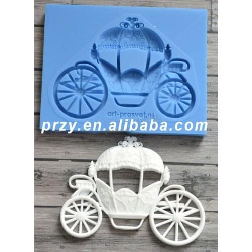 PRZY Silicone Mold Carriage Cinderella Crafts Decorating Candy Fondant Silicone Molds Silica Gel Moulds Silicone Rubber 001