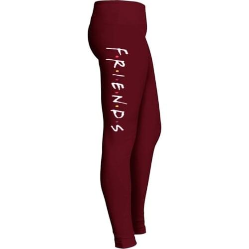 Plus Size High Waist Letters Friends Sports Leggings Women Spring Autumn Elastic Fitness Workout Gym Pants Sportswear Y2K