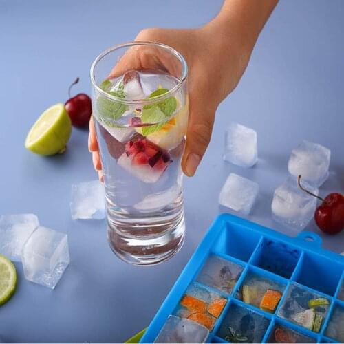 15/24 Grids Silicone Ice Cube Tray Molds Tubs Square Shape Homemade Fruit Popsicle Ice Cube Maker for Wine Bar Drinking Dropship