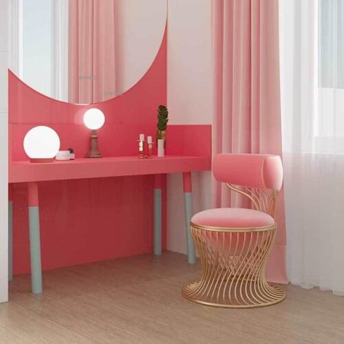 Modern Minimalist Bedroom Furniture Mermaid Shape Makeup Chair Hotel Dormitory Dressing Stool Nordic Living Room Backrest Chairs